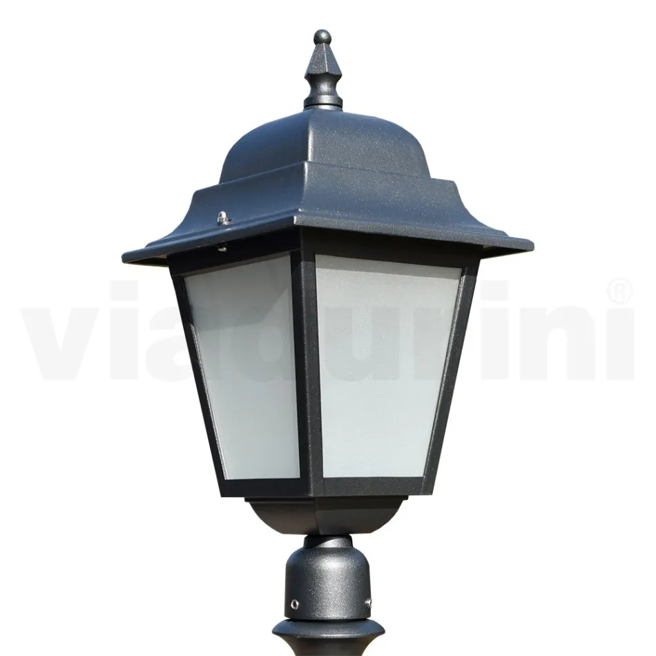 76 cm high street lamp in Anthracite Glass and Aluminum Made in Italy - Scintilla Viadurini