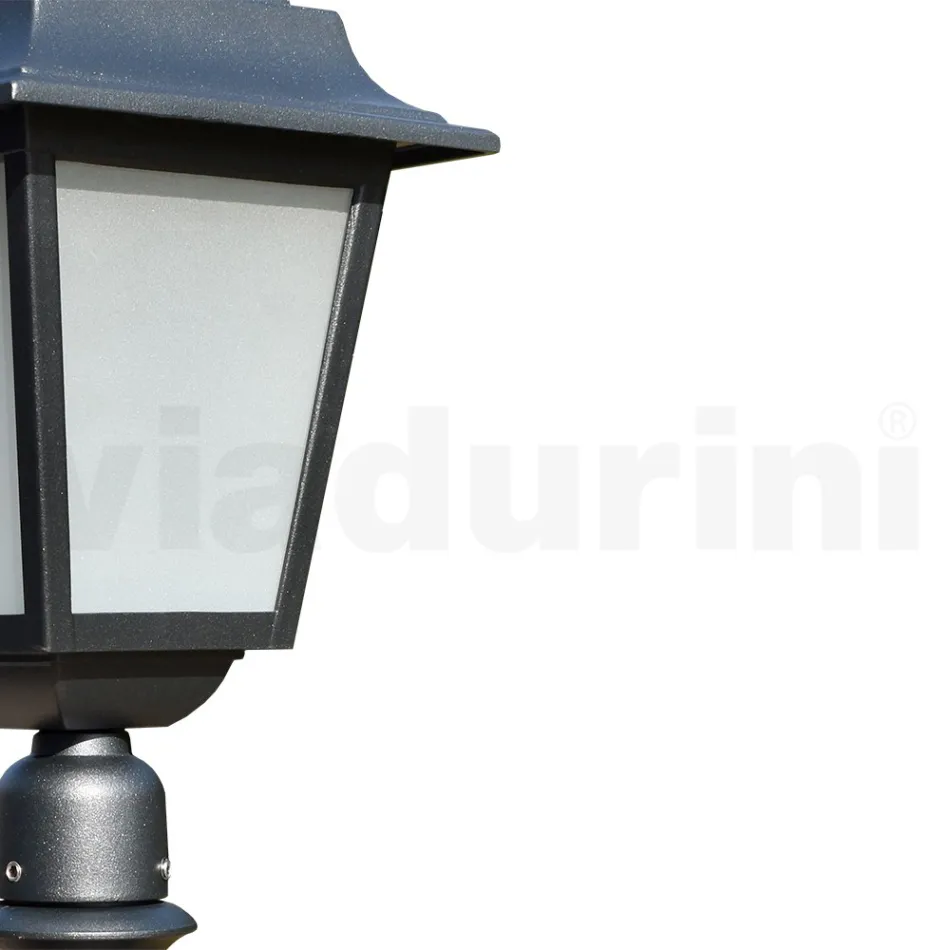 76 cm high street lamp in Anthracite Glass and Aluminum Made in Italy - Scintilla Viadurini