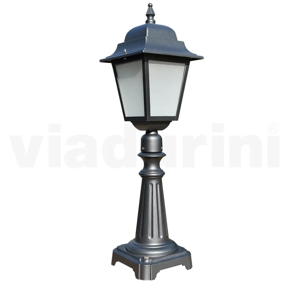 76 cm high street lamp in Anthracite Glass and Aluminum Made in Italy - Scintilla Viadurini