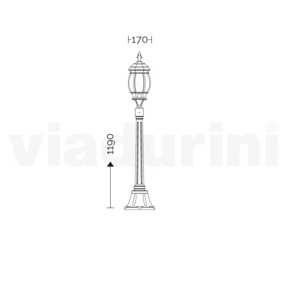 Low Outdoor Lamp in Anthracite Aluminum Made in Italy - Impero Viadurini