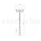Outdoor Lamp Post 212 cm in Black Acrylic and Aluminum Made in Italy - Trovanero Viadurini