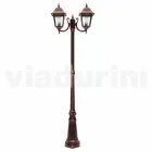 Two-light aluminum street lamp made in Italy, Aquilina Viadurini