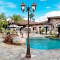 Outdoor two-lights lampposto made with aluminum,made in Italy,Aquilina