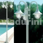 Outdoor lamp with three lights in white aluminum made Italy, Anusca Viadurini