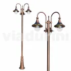 Outdoor three-light aluminum street lamp made in Italy, Anusca Viadurini
