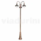 Outdoor three-light aluminum street lamp made in Italy, Anusca Viadurini
