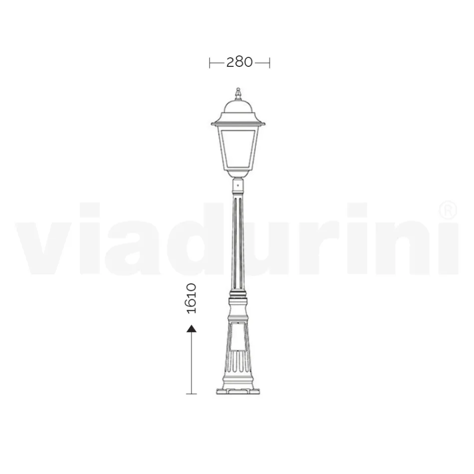 161 cm tall outdoor lamp in glass and die-cast aluminum - Alchemist Viadurini