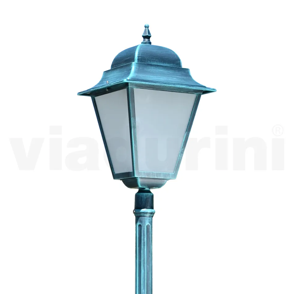 222 cm high outdoor lamp in glass and die-cast aluminum - Alchemist Viadurini