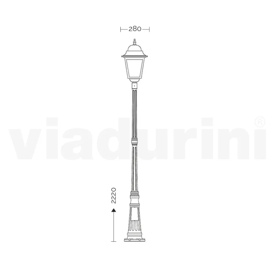222 cm high outdoor lamp in glass and die-cast aluminum - Alchemist Viadurini