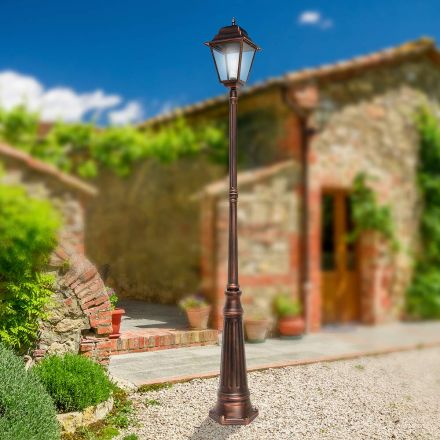 252 cm high outdoor lamp in glass and die-cast aluminum - Alchemist Viadurini