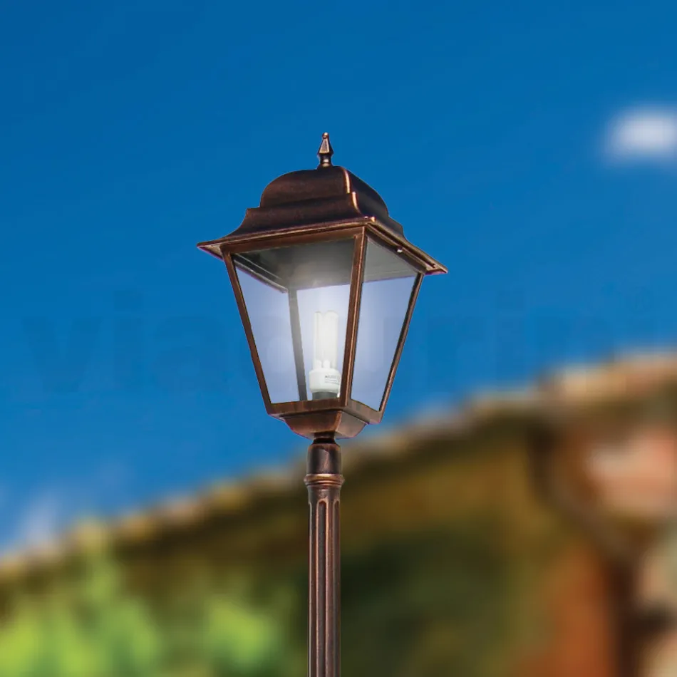 252 cm high outdoor lamp in glass and die-cast aluminum - Alchemist Viadurini