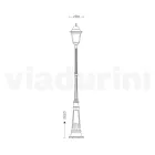 252 cm high outdoor lamp in glass and die-cast aluminum - Alchemist Viadurini