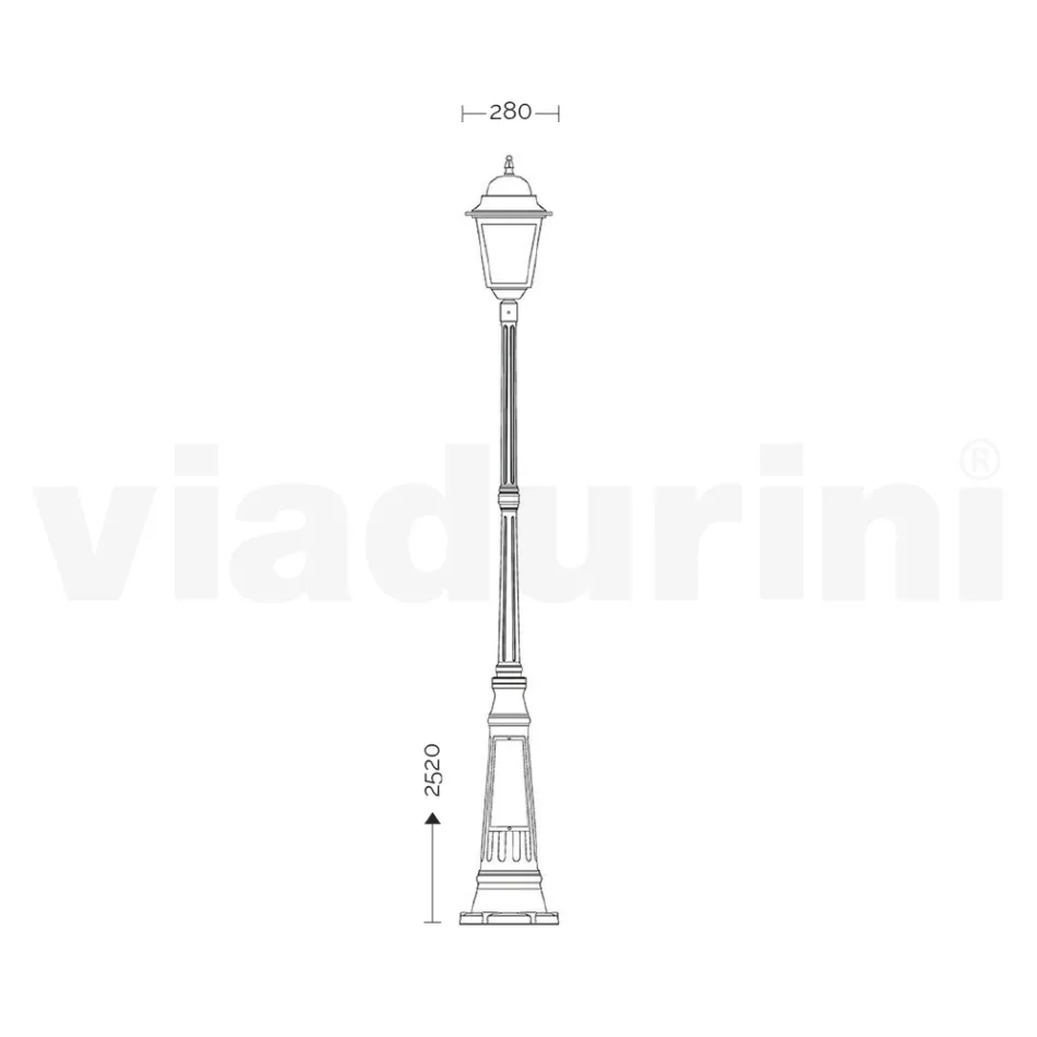 252 cm high outdoor lamp in glass and die-cast aluminum - Alchemist Viadurini