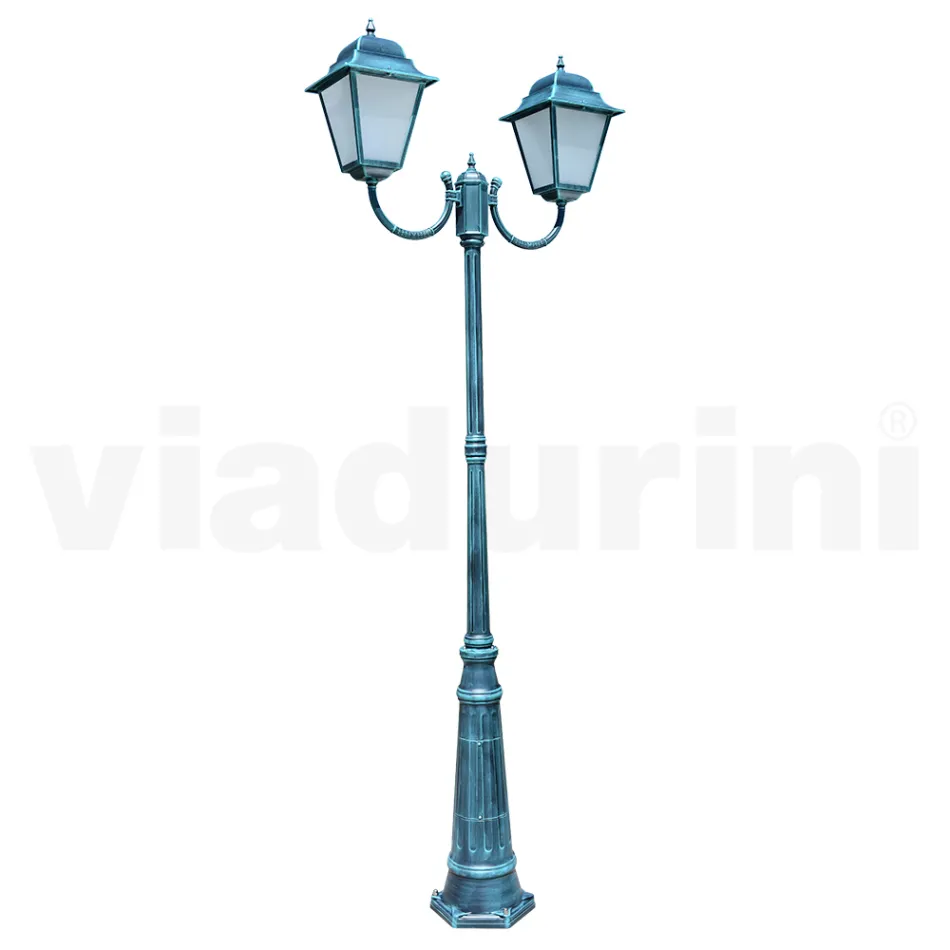 259 cm tall outdoor lamp in glass and die-cast aluminum - Alchemist Viadurini