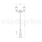 296 cm tall outdoor lamp in glass and die-cast aluminum - Alchemist Viadurini