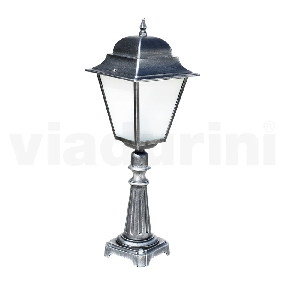 85 cm high outdoor lamp in glass and die-cast aluminum - Alchemist Viadurini