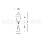 85 cm high outdoor lamp in glass and die-cast aluminum - Alchemist Viadurini