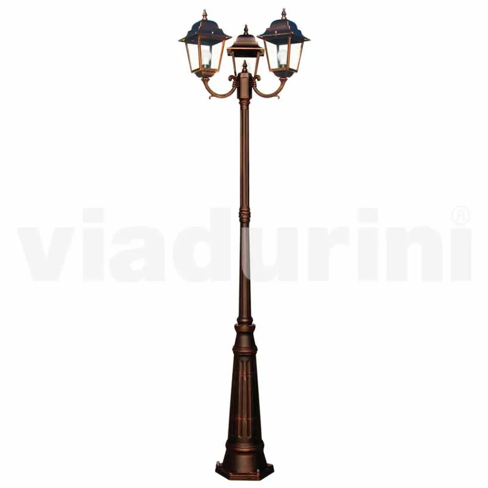 Classic three-light outdoor lamp made in Italy, Aquilina Viadurini
