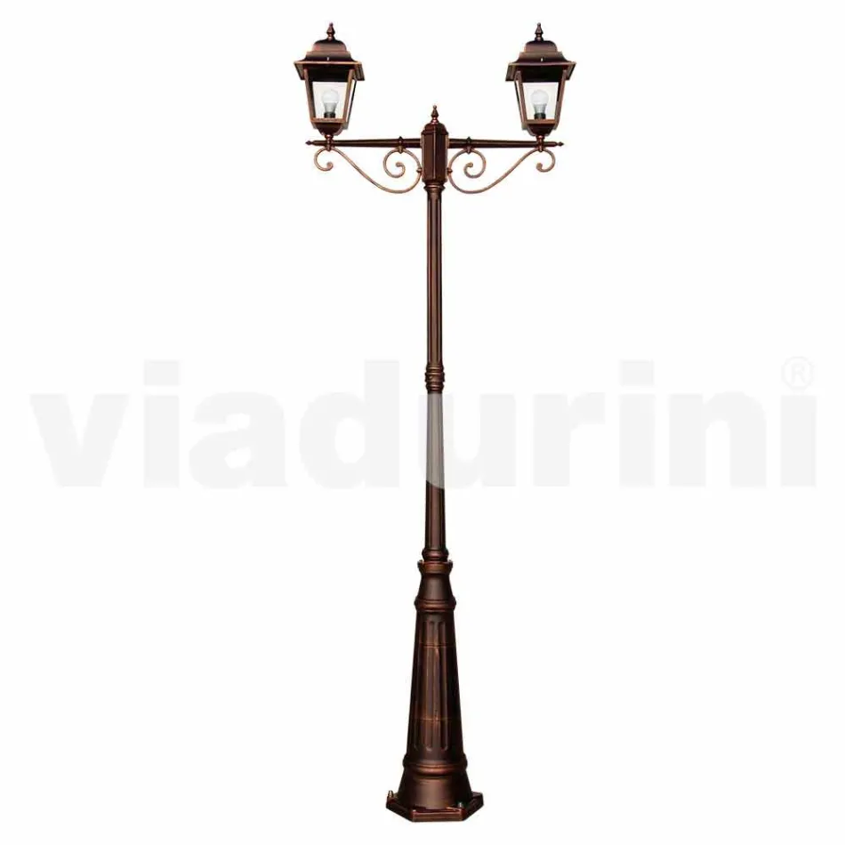 Classic outdoor aluminum street lamp made in Italy, Aquilina Viadurini