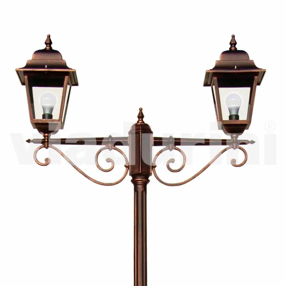 Classic outdoor aluminum street lamp made in Italy, Aquilina Viadurini