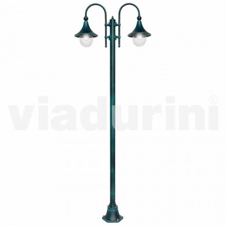 Outdoor lamp made of aluminum with two lights made in Italy, Anusca Viadurini