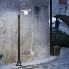 Outdoor Lamppost in Black Aluminum and Hand Painted Flowers - Latina Viadurini