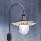 Outdoor Lamppost in Black Aluminum and Hand Painted Flowers - Latina Viadurini