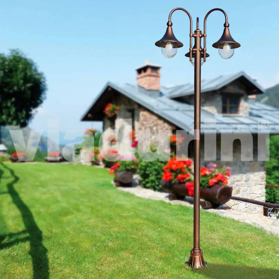 Outdoor lamp post in die-cast aluminum made in Italy, Anusca Viadurini