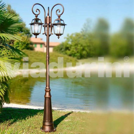 Kristel, three lights aluminum garden lamp made in Italy Viadurini