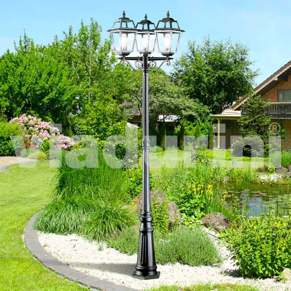 Kristel, three-light classic garden lamp made in Italy Viadurini