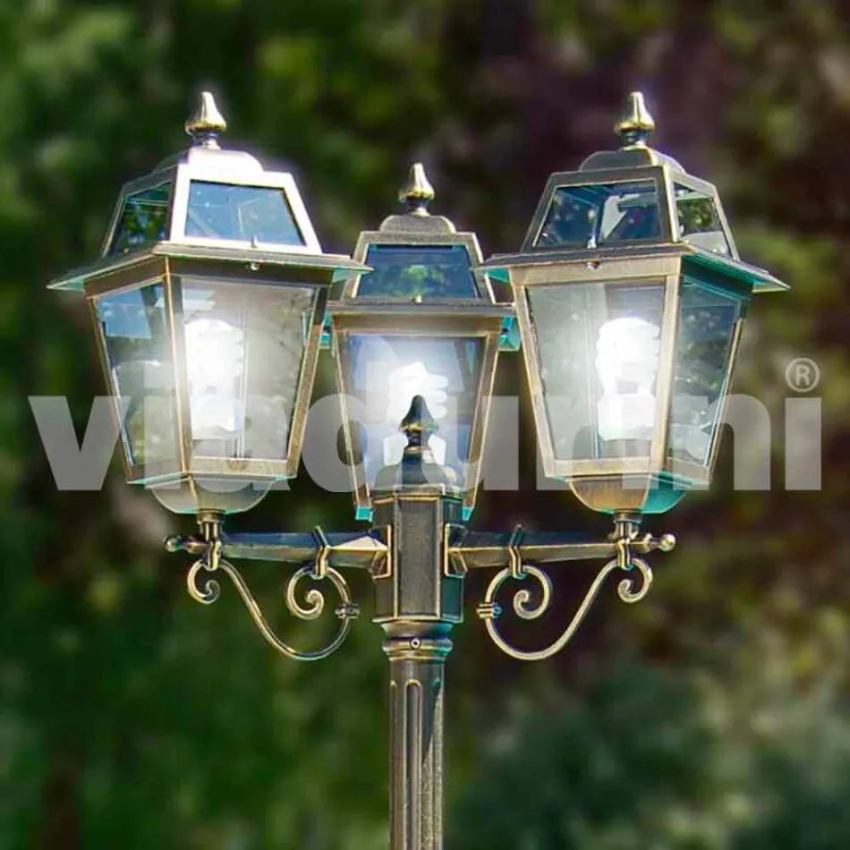 Kristel, three-light classic garden lamp made in Italy Viadurini