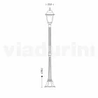 Classic aluminum garden lamp made in Italy, Aquilina Viadurini