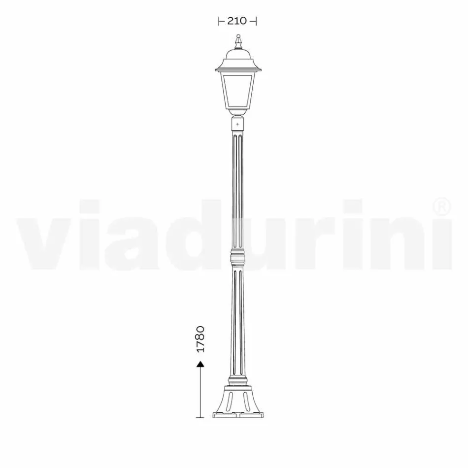 Classic aluminum garden lamp made in Italy, Aquilina Viadurini