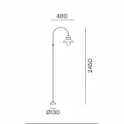 Garden Lamp Post with High or Low Arch in Brass and Copper - Edge by Il Fanale Viadurini