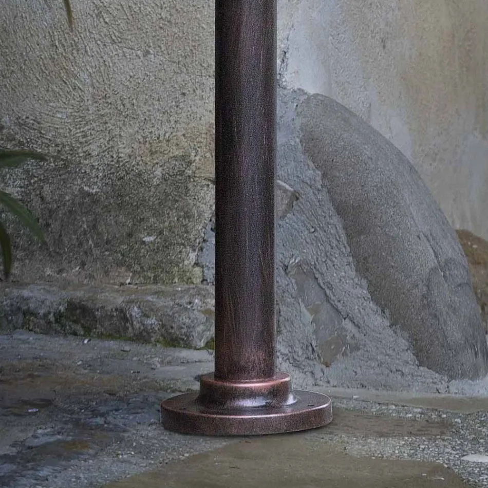 Garden Lamp Post Curved Design in Aluminum Hand Decorated - Campobasso Viadurini