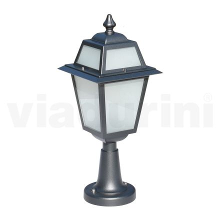 Garden lamp in Anthracite Aluminum and Sandblasted Glass - Elric Viadurini