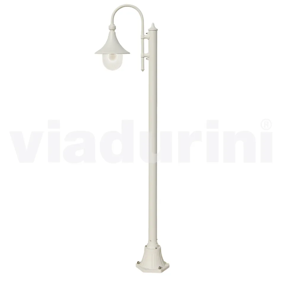 White aluminum garden lamp with 1 light produced in Italy, Anusca Viadurini