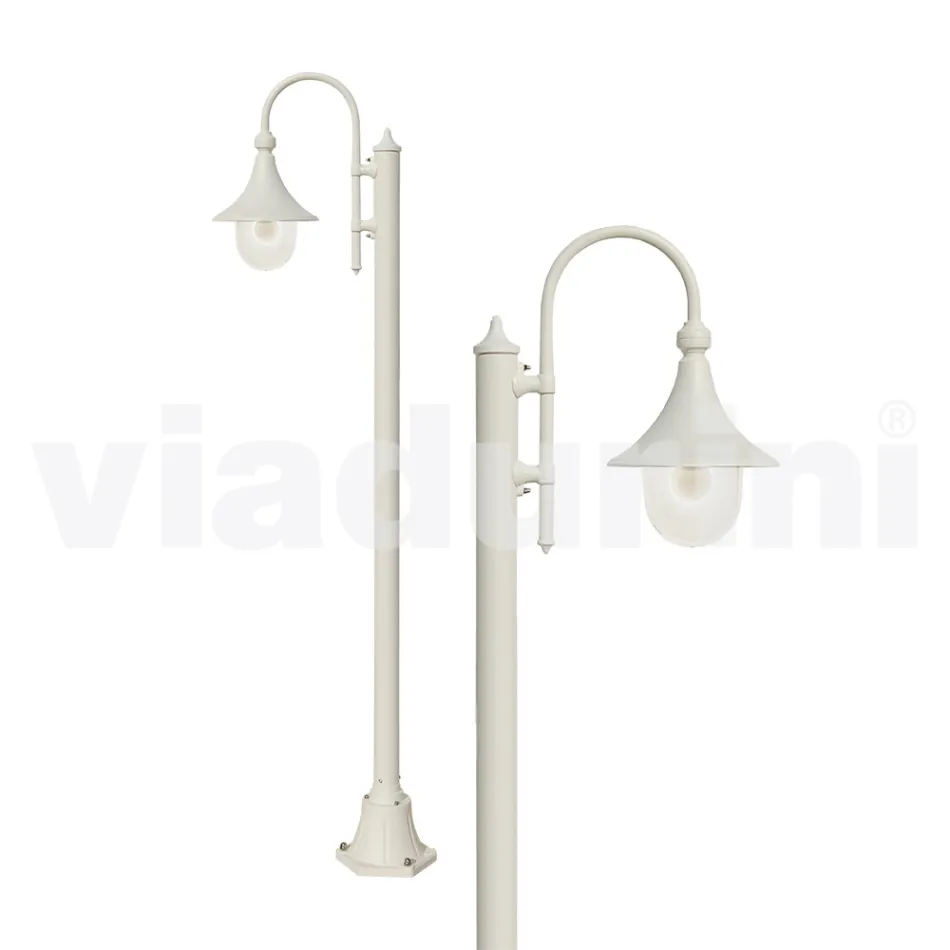 White aluminum garden lamp with 1 light produced in Italy, Anusca Viadurini