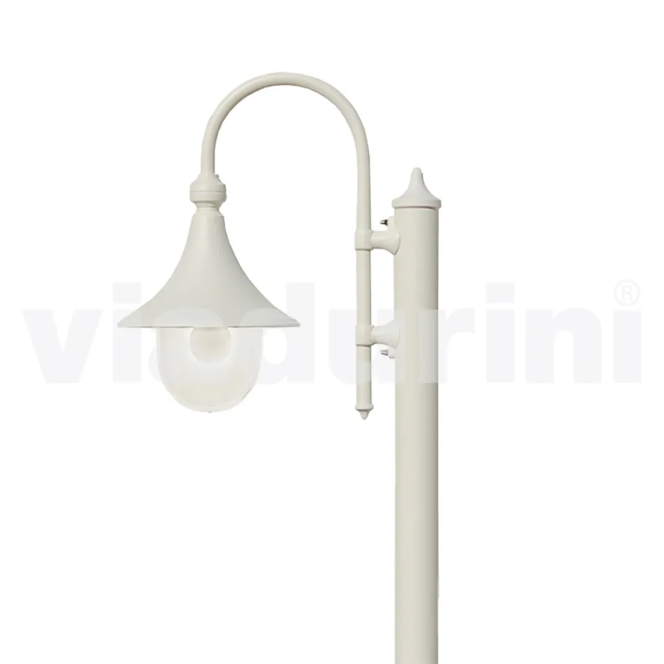 White aluminum garden lamp with 1 light produced in Italy, Anusca Viadurini