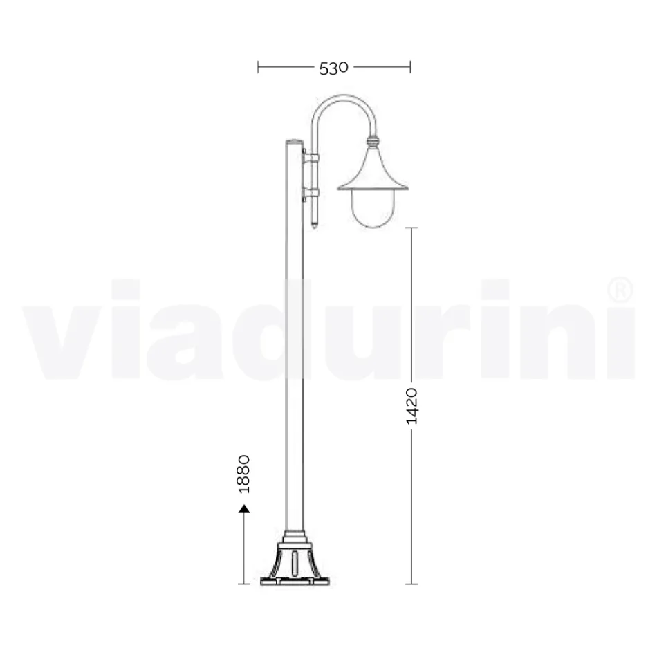 White aluminum garden lamp with 1 light produced in Italy, Anusca Viadurini