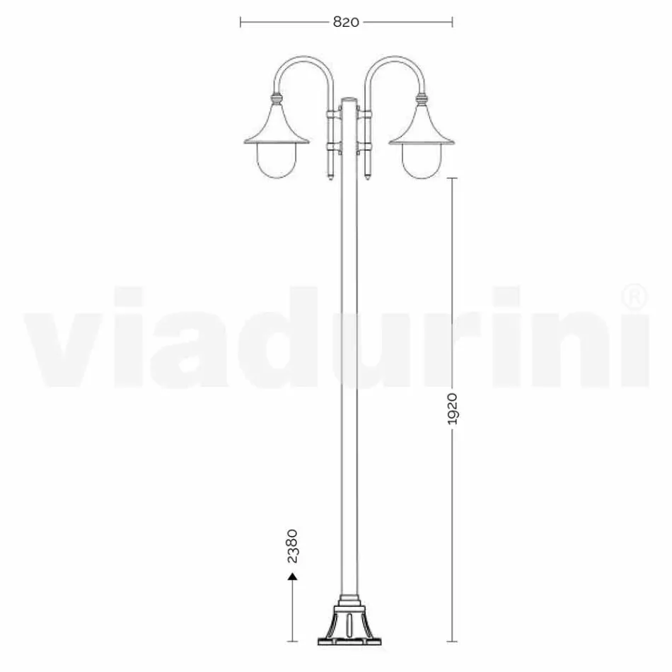 Garden lamp in white die-cast aluminum made Italy, Anusca Viadurini