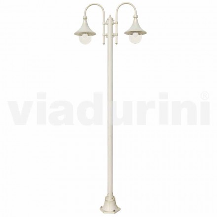 Garden lamp in white die-cast aluminum made Italy, Anusca Viadurini