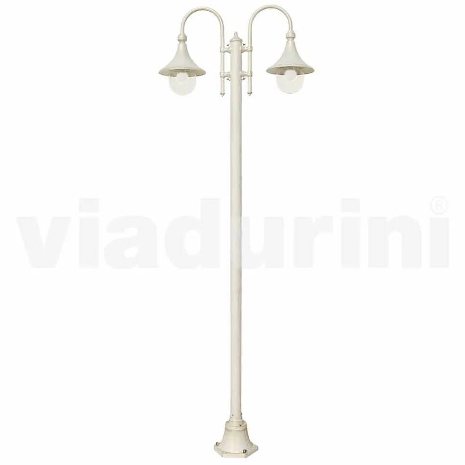Garden lamp in white die-cast aluminum made Italy, Anusca Viadurini