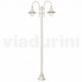 Garden lamppost made with white die-cast aluminum, made Italy, Anusca