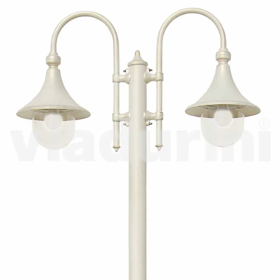 Garden lamp in white die-cast aluminum made Italy, Anusca Viadurini