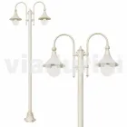 Garden lamp in white die-cast aluminum made Italy, Anusca Viadurini