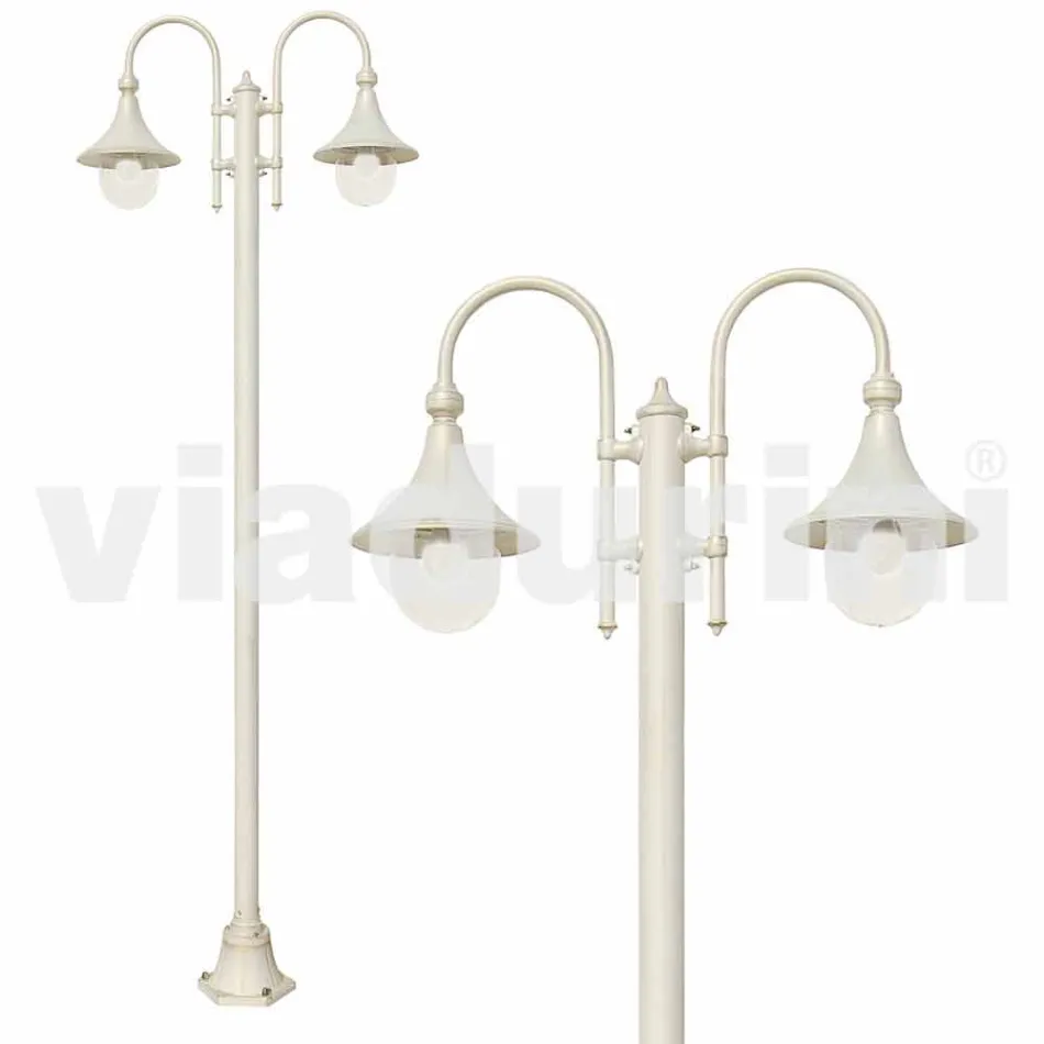 Garden lamp in white die-cast aluminum made Italy, Anusca Viadurini