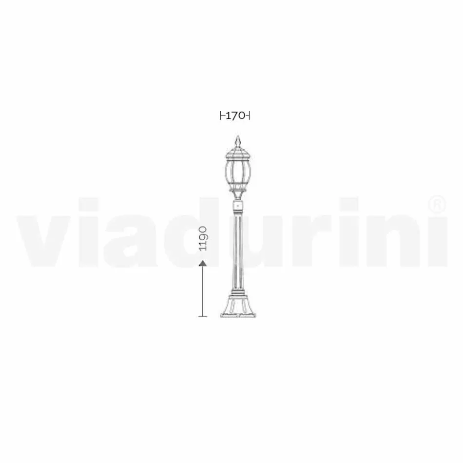 Garden lamp in die-cast aluminum made in Italy, Anika Viadurini