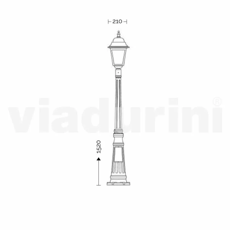 Garden lamp in die-cast aluminum made in Italy, Aquilina Viadurini