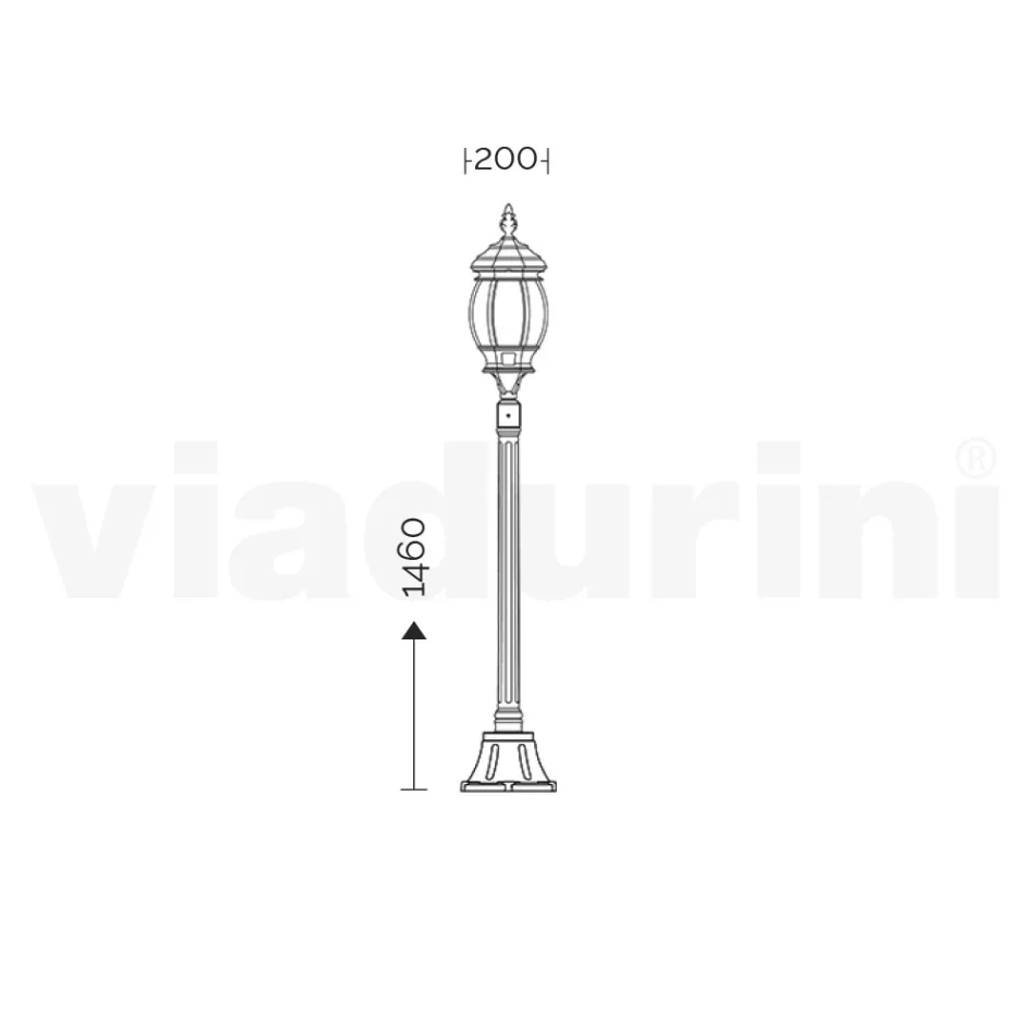 Vintage Style Aluminum Garden Lamp Made in Italy - Leona Viadurini